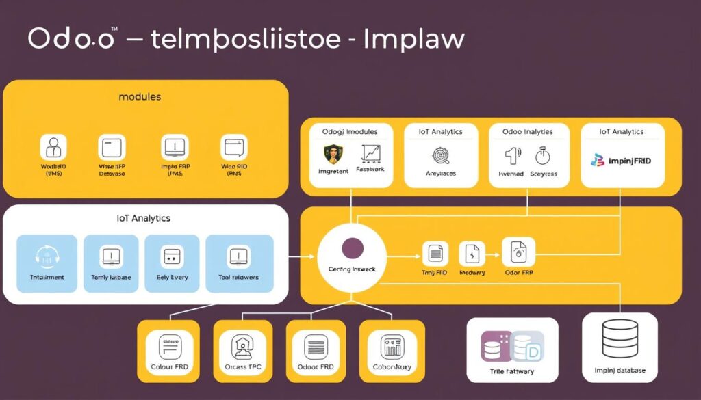 Complete Odoo Inventory with Impinj RFID Readers ecosystem showing integrated modules Complete Odoo Inventory with Impinj RFID Readers ecosystem showing integrated modules