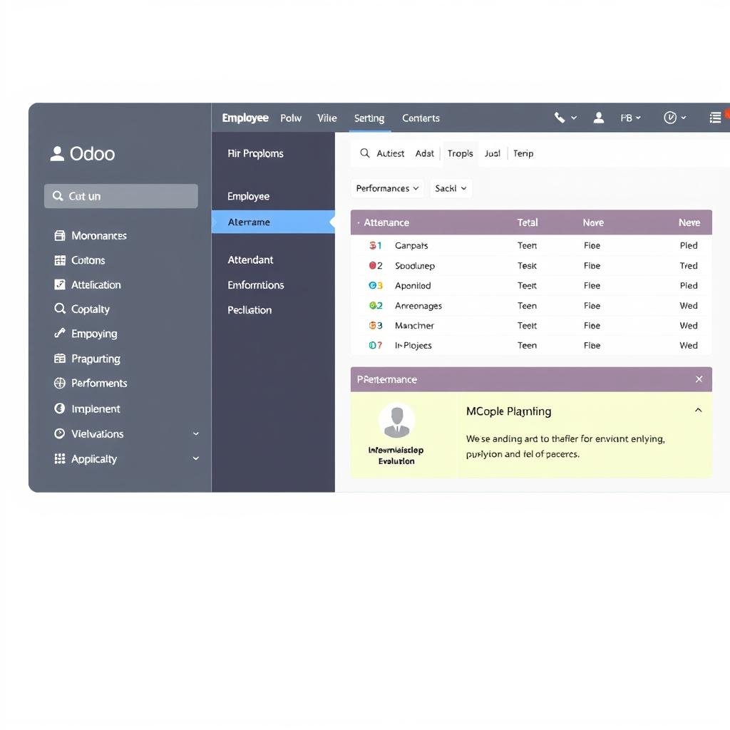 Odoo HR module showing employee management Odoo HR module showing employee management